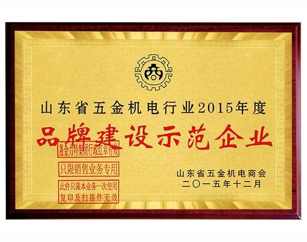 品牌建設(shè)示范企業(yè)